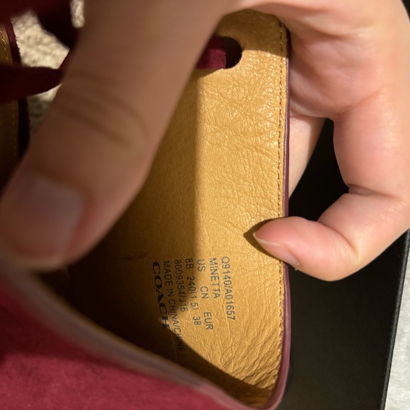 Coach - Minetta Color Block Suede Heel Pink and Burgundy - Picture 10 of 12